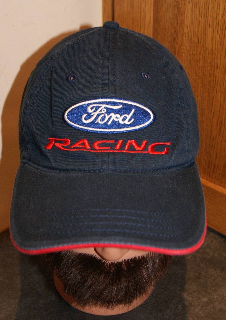 Ford Racing Blue Red Strapback Hat Cap Casual Fit